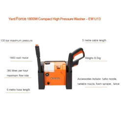 Yard Force 1800W 135Bar Compact Pressure Washer 13 Yard Force 1800W 135Bar Compact Pressure Washer -Flymo Sales Store 12892251 9054929620347179