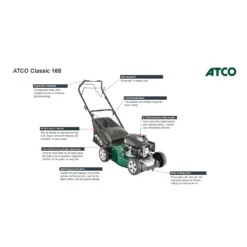 Atco 123ccc Classic 16S Petrol Lawn Mower - 41cm -Flymo Sales Store 13483563 1084929328984659