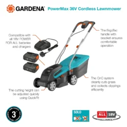 GARDENA 36V PowerMax Cordless Lawn Mower - 32cm -Flymo Sales Store 13524825 7474936345068522