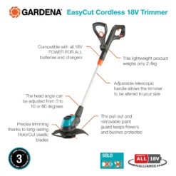 GARDENA EasyCut Cordless 18V Grass Trimmer -Flymo Sales Store 13524830 8114936346365854