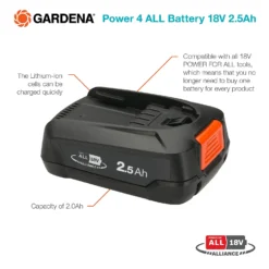 GARDENA Power 4 ALL Battery 18V 2.5Ah -Flymo Sales Store 13524831 1814936345060965
