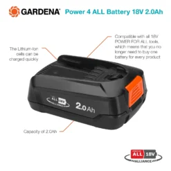GARDENA Power 4 ALL Battery 18V 2.0Ah -Flymo Sales Store 13524833 2014936417433742