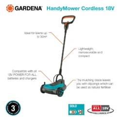 GARDENA 18V HandyMower Cordless Lawn Mower - 22cm 12 GARDENA 18V HandyMower Cordless Lawn Mower - 22cm -Flymo Sales Store 13524837 2024958391525054